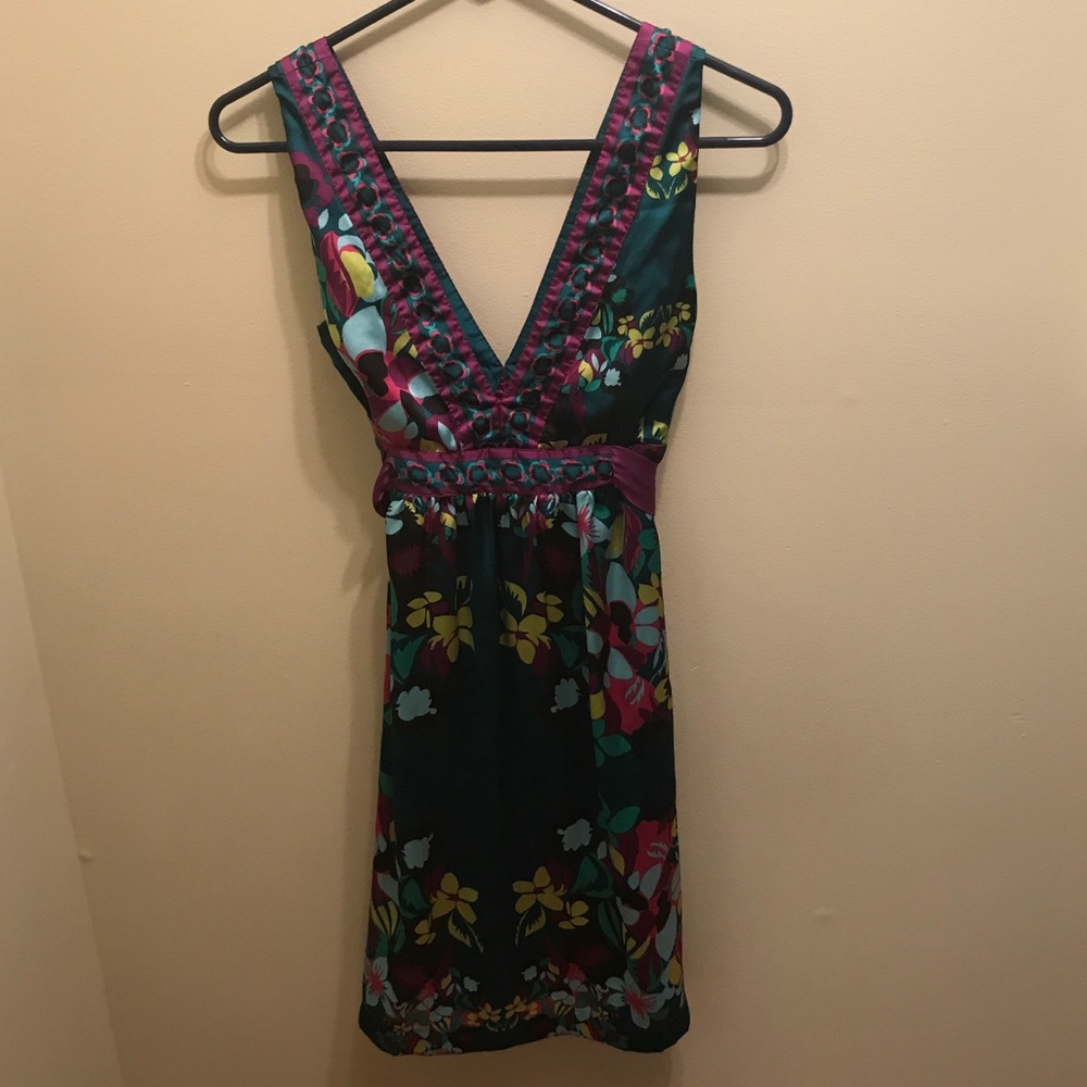 H&M floral satin dress, Sz 4 - Picture 2 of 4